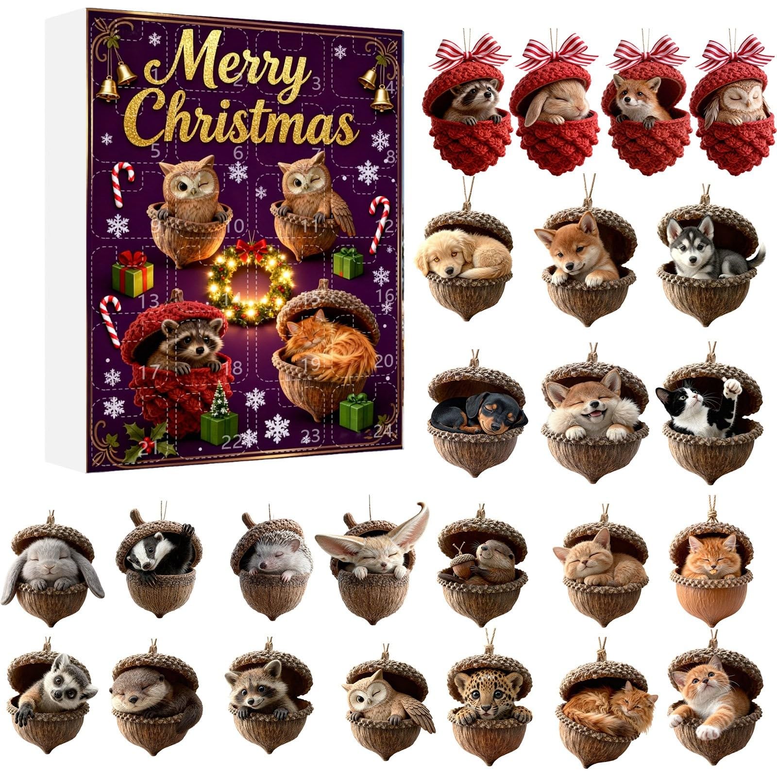 

Рождественский календарь обратного отсчета Слепой адвент-календарь Слепой рождественский подарок One Size