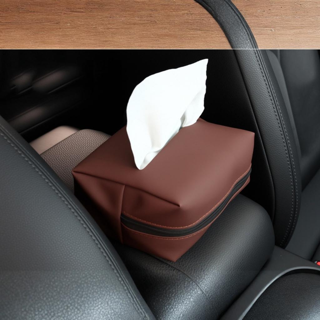 JEYODA Car Tissue Holder for 120 Standard Tissue Vehicle Seat Extra Large Suede Tissue Box Cover Napkin Box (Gray)