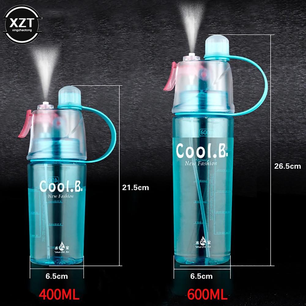 400/600ML Water Bottle With Straw Drink Spray Cup Cycling Hiking Outdoor Sports Solid Plastic Spray Cool Outdoor Water Bottle