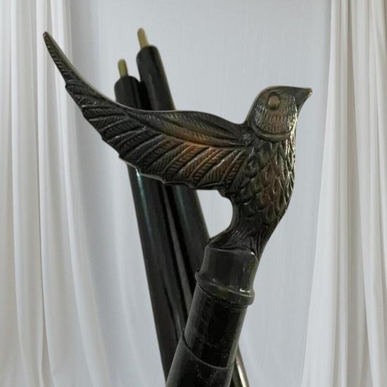 Nautical Brass Bird Head Handle Walking Stick Pirate Style Wooden Designer Cane Collectible Gift