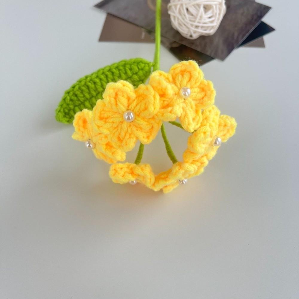 a Bundle of 6 Flowers Handmade Bouquet Artificial Knit Fake Flowers Home Decoration