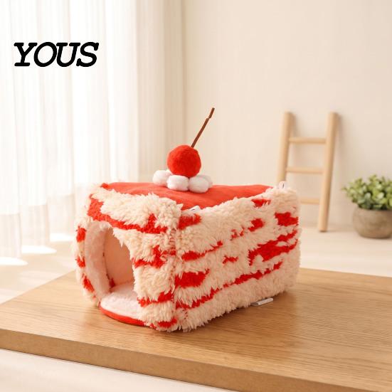 Small Animal Bedding Triangular Cake Hamster Bed, Plush Warm Hanging Hammock, Winter Cozy Cave Skin Friendly Fabric Nest Cage Accessory for