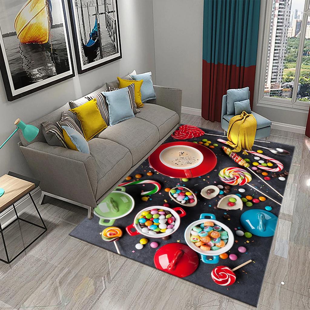 Christmas Cookies Carpet Gingerbread Man Rug Dessert Printed Rectangle Area Rugs Yoga Mats Bedroom Living Room Decor Door Mat