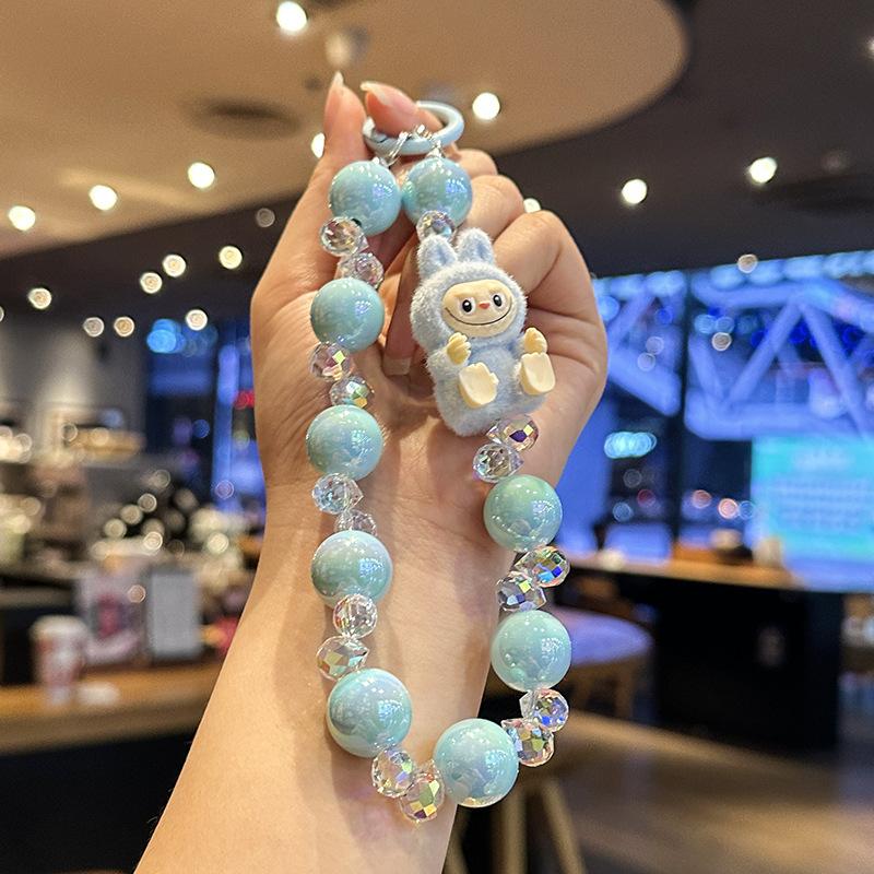 Labub Cartoon Doll Mobile Phone Lanyard DIY Keychain Pendant Student Couple Bag Pendant Small Gift