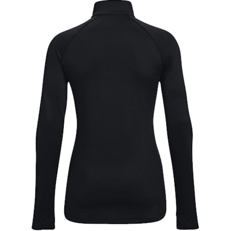 Under Armour Solid Color 1/2 Zip Training Sports Printed Fitted Raglan Sleeve T-Shirt Women Tops Black 1365782-001