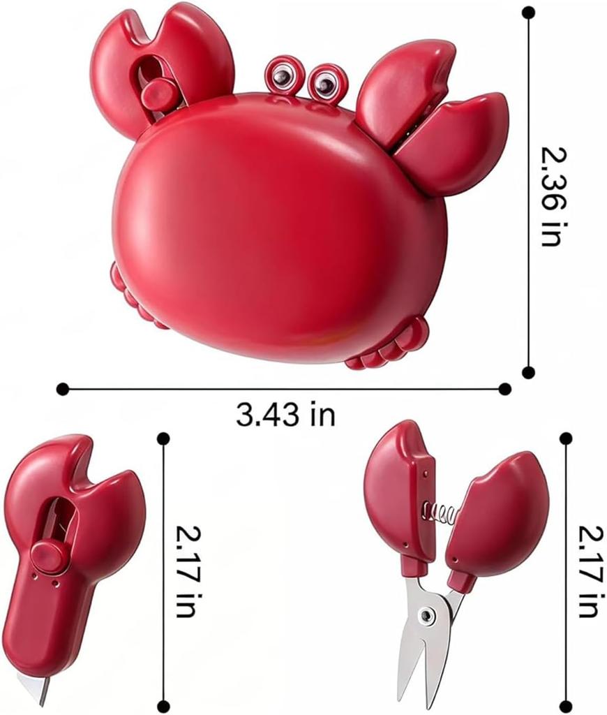 Crab Multifunctional Bottle Opener, 4-in-1 Magnetic Refrigerator Magnet with Scissors, Box Cutter&Bottle Opener, Cute Crab Magnetic Beer Bottle Opener
