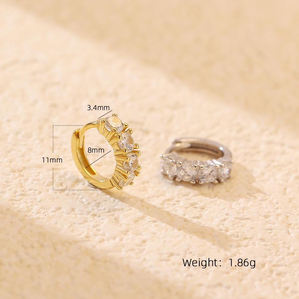 YHE0676 Luxury S925 Sterling Silver Zirconia Ear Cuff Earrings