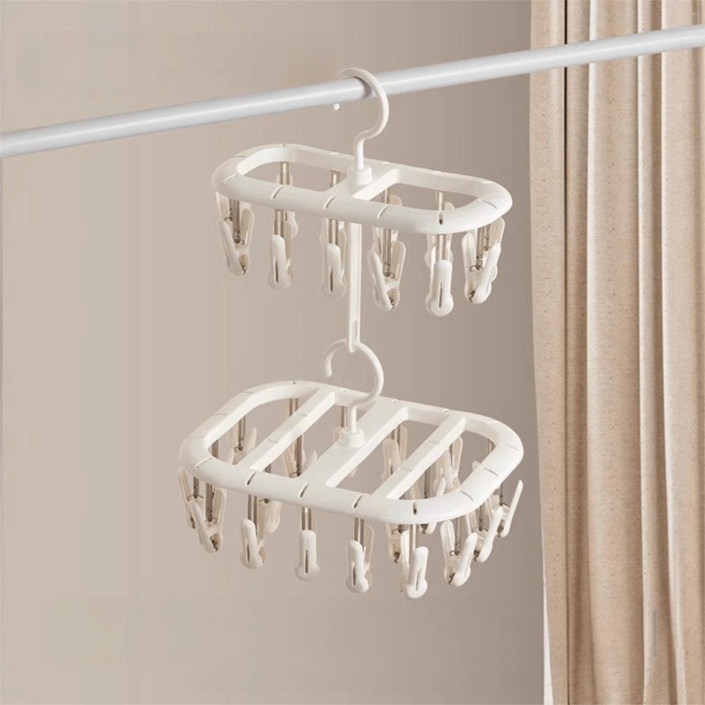 Thickened Design Sock Drying Rack 12/20 Clips Socks Organizer Holder Home Laundry