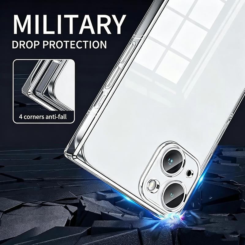 Square Clear Phone Case for Iphone 17 Air 16 15 Pro Max 15Pro 14 Plus 13 12 11 14Pro 13Pro 12Pro 17Pro 16Pro Shockproof Phone Cover Accessories