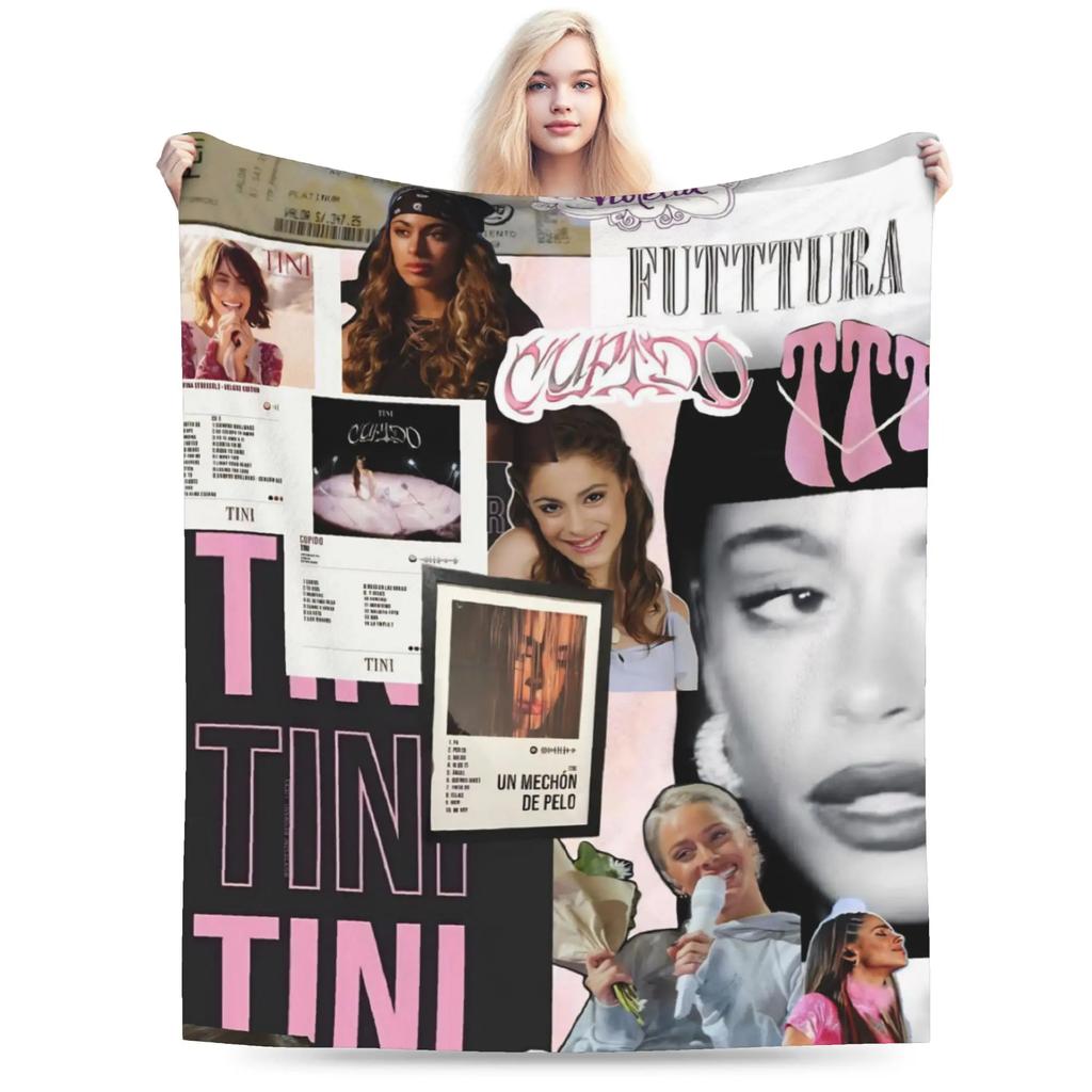 Singer TINI STOESSEL Futtura Album Fleece Blanket Soft Cozy Throw for Bed Sofa Thin Plush Quilt