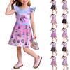Ärmelloses Sommerkleid für Kinder mit U-Ausschnitt, A-Linie, geblümt, lässig, für den Urlaub