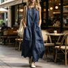 Damen Heißes Lockeres Ärmelloses Baumwoll-Leinenkleid Einfarbig Sommer Retro Stil Bequemes Weiches Gewebe für Strandpartys Bürokleidung
