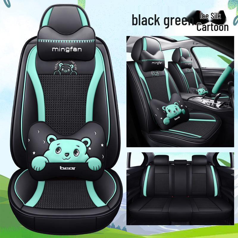 Seventh Gen Elantra Universal Naughty Bear Car Seat Cushion - Leather/Ice Silk, All-Season