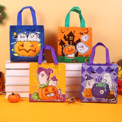StoBag Halloween Ghost Pumpkin Gift Wrapping Bags Luxury Designer Bags Non Woven Reusable Bags for Sweets Kids Party Treat Candy
