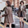 Women's Mid-Length Sheepskin Leather Trench Coat - 2025 Spring/Autumn Fashion In Small Sizes