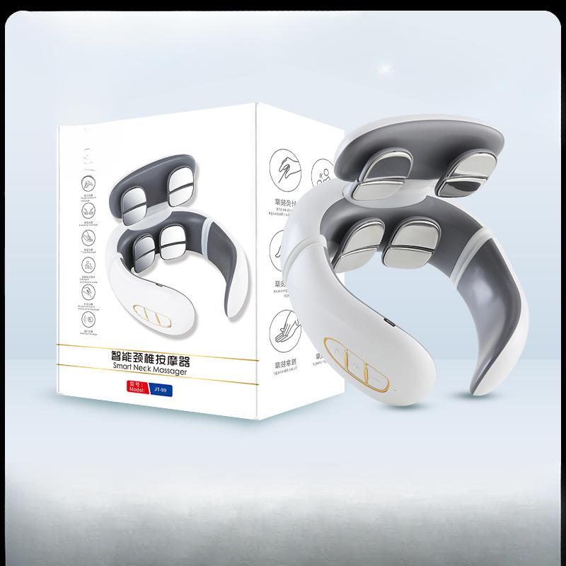 Cervical Spine Massager, Neck Physiotherapy Pulse Neck Protector, Rechargeable Neck Hot Compress Gift, Cervical Spine Massager