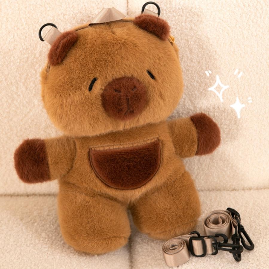 Kids Capybara Doll Plush Backpack Kawaii Animal Plushie Toy Fur Bag Children's Schoolbag Mini Knapsack Bags Gifts for Girlfriend