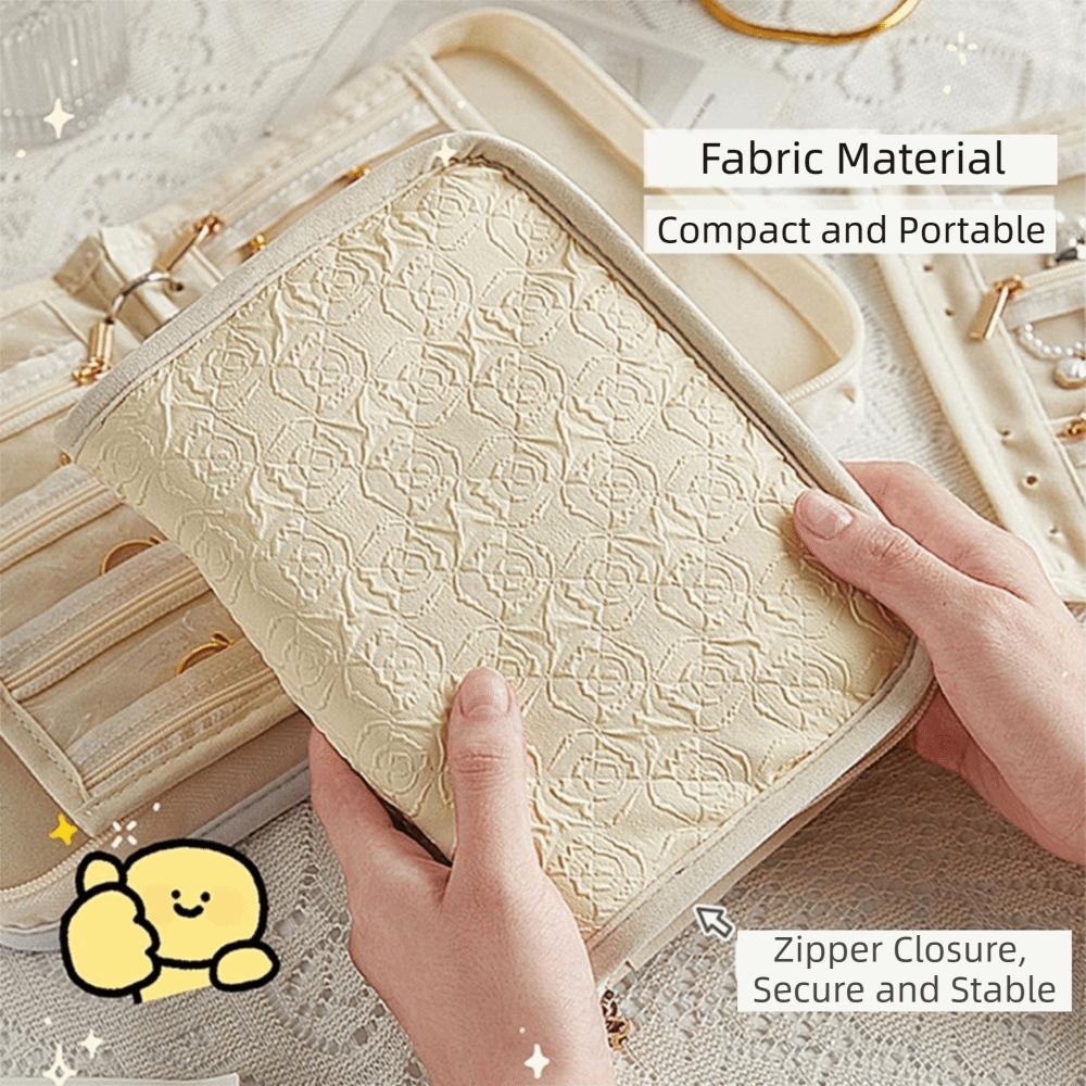 Fashion Jewelry Storage Bag Rose Pattern Jewelry Display Case Travel Jewelry Organizer  Travel