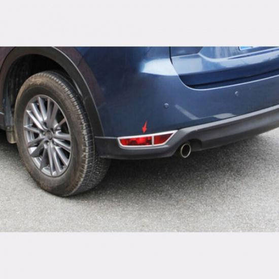 For Mazda CX5 CX-5 2017- ABS Chrome Exterior Rear Fog Light Frame Cover Trim