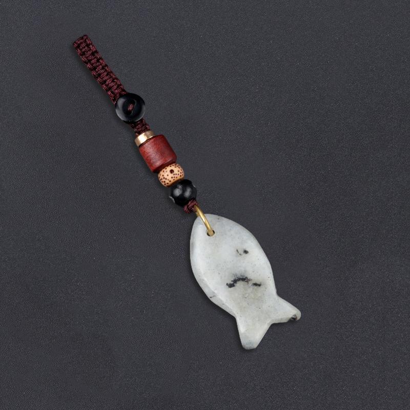 1PC Handmade Fish Keychain Boho Style Keychain Natural Crystal Agate Jewelry Crystal Keychain 38x20mm