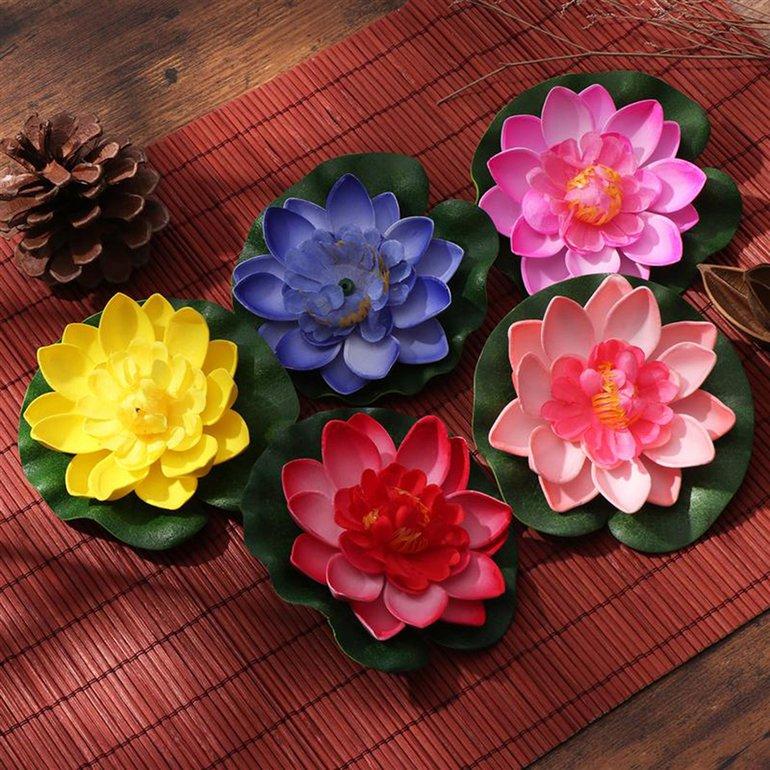 BESPORTBLE Packung mit 5 Künstlichen Lotus Schwimmenden Eva Material Seerose für Terrasse Wasser Teich Garten Öffentlichen Brunnen BESPORTBLE Packung mit 5 Künstlichen Lotus Schwimmenden Eva Material Seerose für Terrasse Wasser Teich Garten Öffentlichen Brunnen