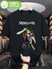 VTG Marillion Band Logo Tričko s rybím vzorem Ležérní košile Ikonický design obalu alba Ideální volba pro jarní a podzimní sezónu...