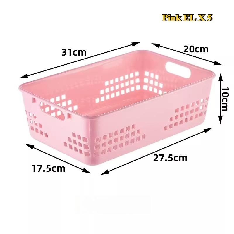 10-piece Storage Basket Versatile Children Toys Desk Snacks Bathroom Supplies Plastic Organizer Kitchen Hollow Vegetable Baskets