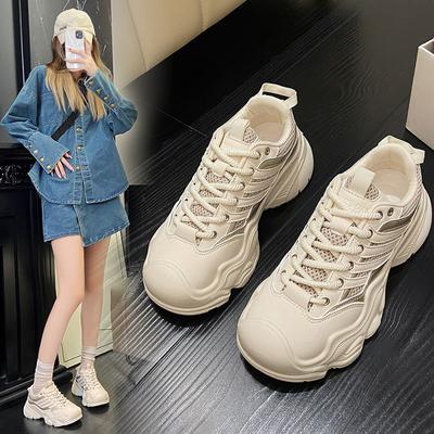 Otoño 2025 nuevo versión coreana transpirables zapatillas de papá mujer ins estudiante zapatos casuales plataforma zapatillas de correr mujer CGA680