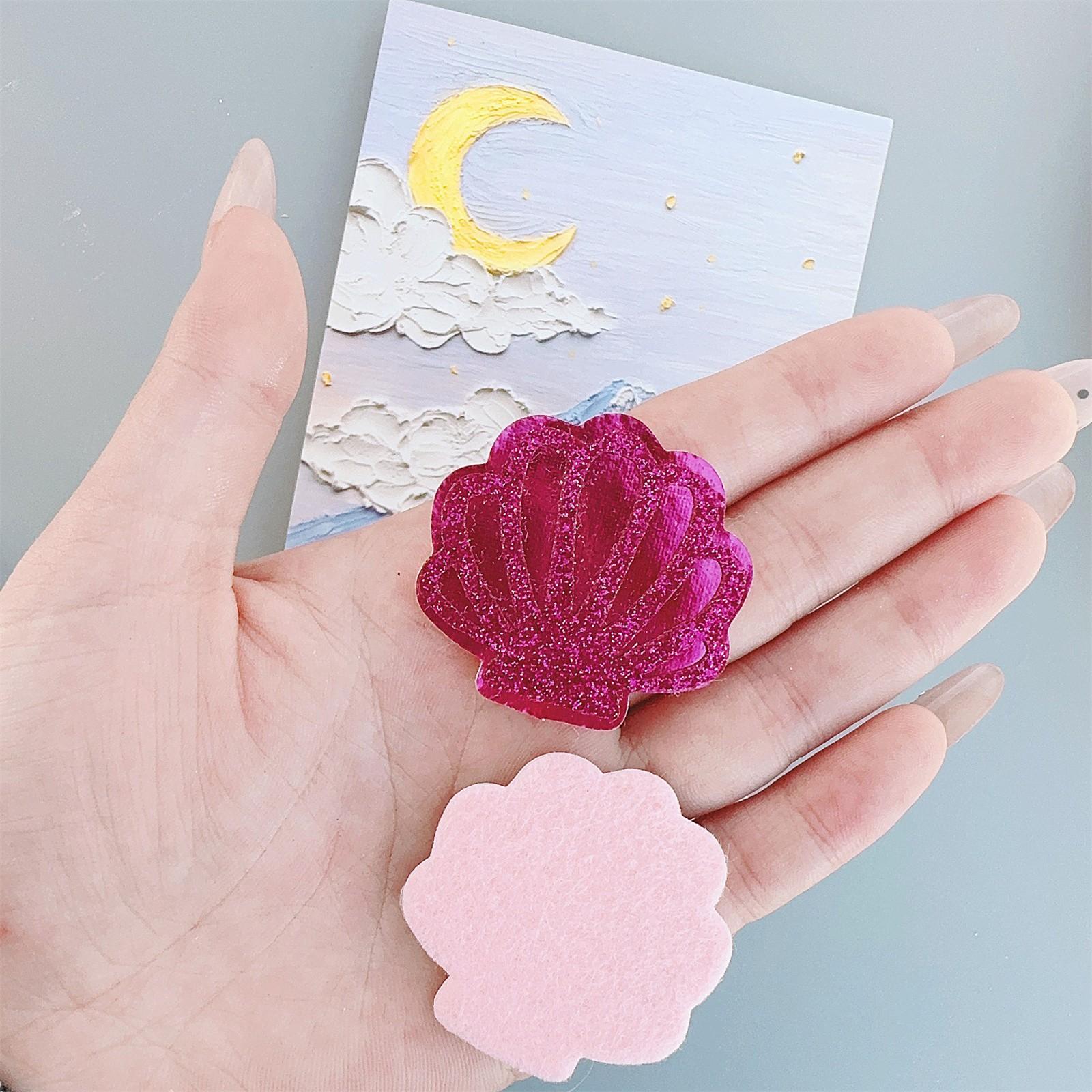 

10 шт. 40*40 мм блестящие аппликации из искусственной кожи с подкладкой для украшения торта своими руками, головные уборы, зажимы, банты, аксессуары, декоративные нашивки One Size красный