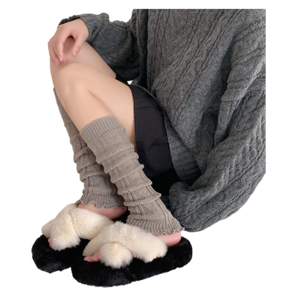 Lolita Fashion Stacked Socks Knitted Foot Cover Leg Cover Socks Warmth Knee Socks For Women Girls