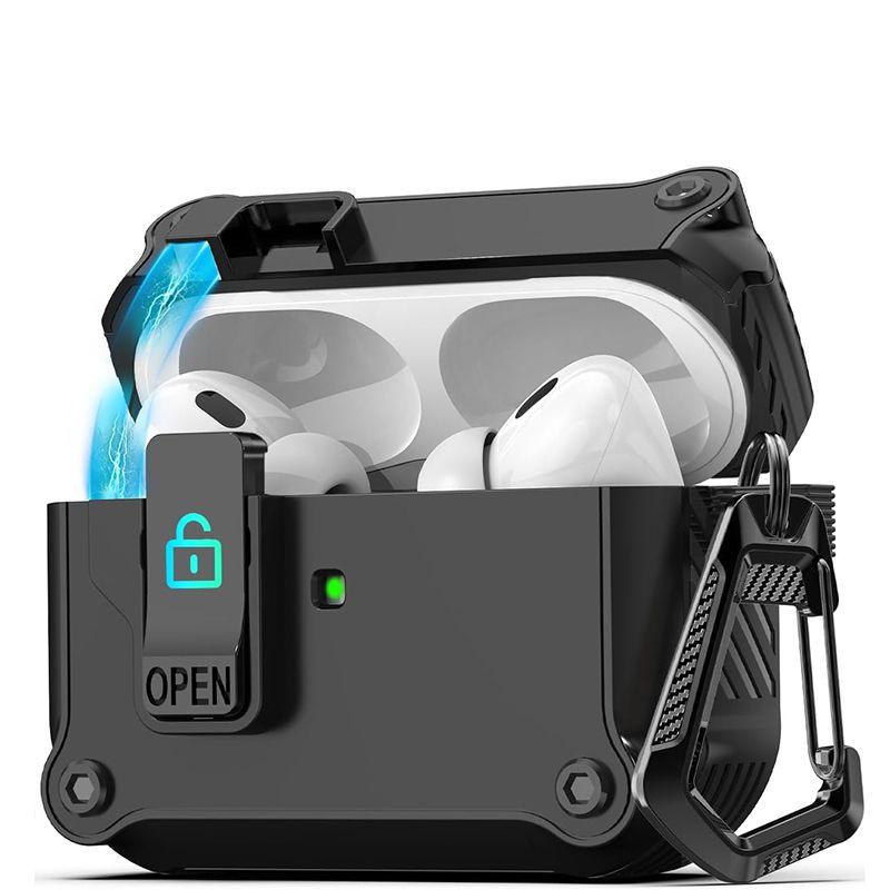 

Ударопрочный эластичный чехол-броня для наушников Apple AirPods Pro2 поколения, ударопрочный чехол для AirPods 3-го поколения / Pro 3-го поколения / 5-го поколения AirpodsPro2 generation Black [send Hook]]