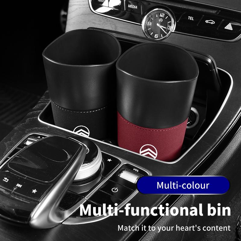 Car Rubbish Bin Trash Can Cup-shaped Bucket Storage Box For Citroen C4 C3 C5 C1 C2 VTS Berlingo Celysee Xsara Picasso Aircross