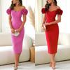 Γυναικείο Μίντι Φόρεμα Off Shoulder Χωρίς Μανίκια Bodycon Ψηλόμεσο Κομψό Βραδινό Φόρεμα