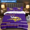 Minnesota Vikings Logo 3-teilige Bettwäsche, inklusive 1 Bettbezug und 2 Kissenbezügen. Perfekt für Weihnachten, ideal für Schlafzimmer, Studentenwohnheim