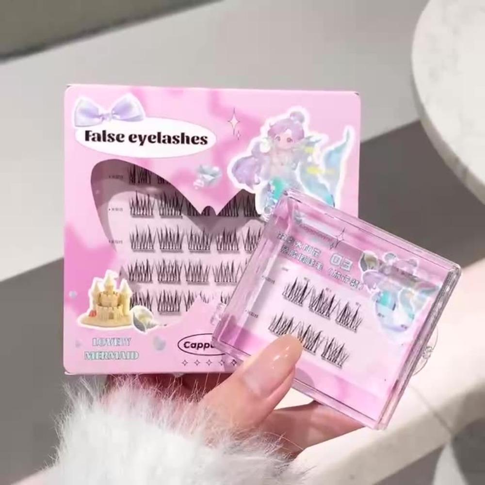 Wispy Adhesive Fake Eyelashes Reusable Glue Free False Lashes Self-adhesive Lash Clusters  Makeup