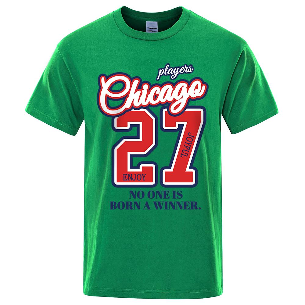 

27 Номер Никто Не Рождается Победителем Принт Мужская Футболка Оверсайз Свободные Футболки Хлопковые Футболки Хип-Хоп Дышащая Футболка Пара 4XL