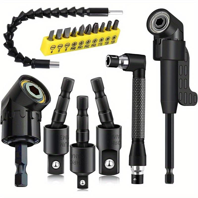 17pcs Flexible Drill Bit Extension, 105 Degree Screwdriver Corner Turning Device