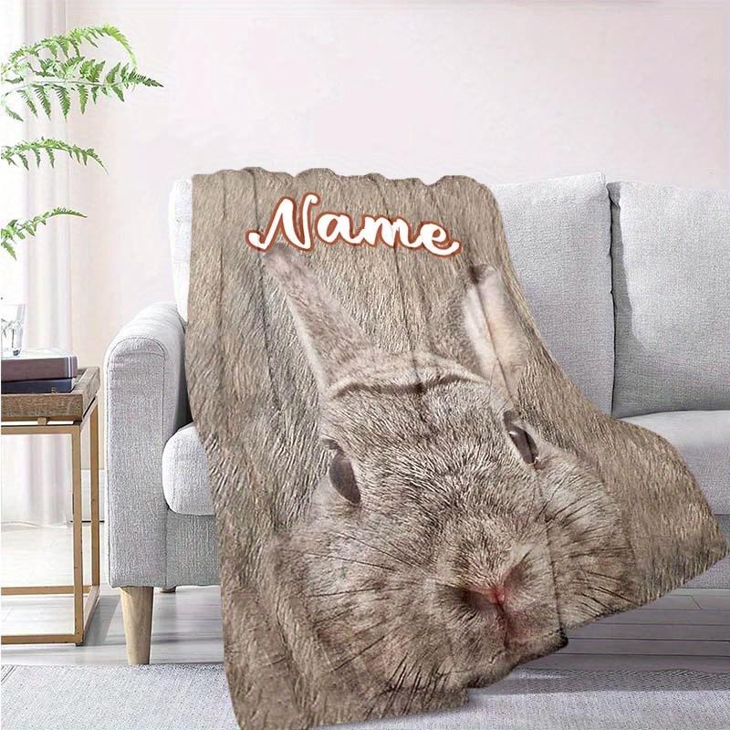 Rabbit Customize Your Name Blanket Warm Comfortable And Soft Blankets Are Suitable For Home Lunch Break Blanket Office Sofa Sofa Gift To Relatives And