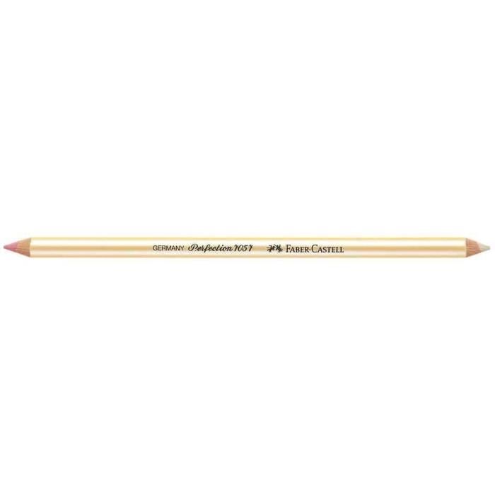 Crayon Effaceur - FABER-CASTELL - PERFECTION 7057 - Double Pointe - Blanc