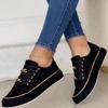 Women Shoes Chain Sports Style Low-top Single Shoes Women's Leather Front Lace-up Casual Single Shoes