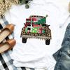 Women Lady Deer Animal Cartoon Print Printing Merry Christmas Womens Clothes Shirt T Tee For Tshirt