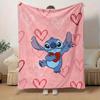 1pc Stitch Love Heart Print Blanket Home Decor, Couch Throw, Outdoor, Gift for All Occasions, Flannel Coverlet, Bedroom, Living Room, Travel