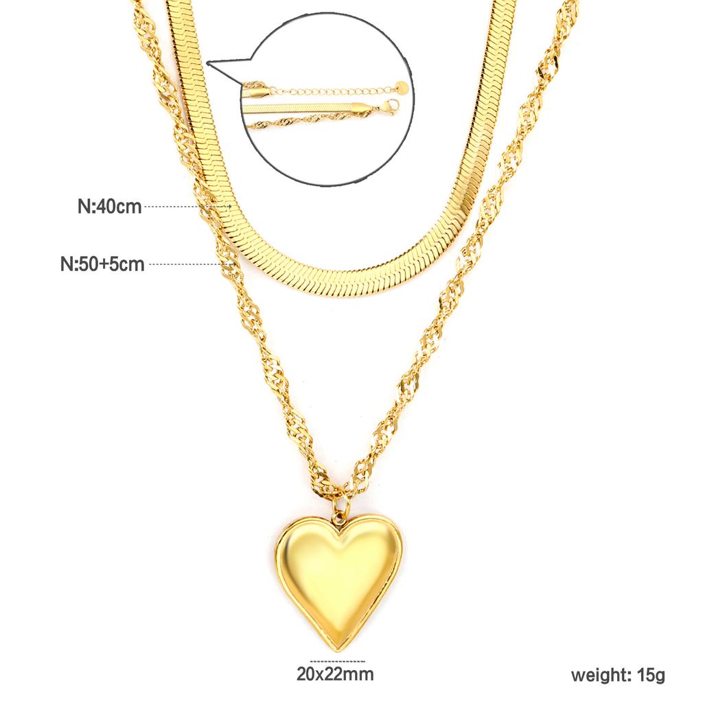 Dainty Gold Necklace With Heart Pendant Minimalist Fashion Jewelry For Women Delicate Layering Chain