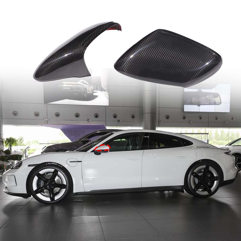 For Porsche Taycan 2019-2026 Real carbon fiber Car Exterior Rearview Mirror Protective Cover Car Exterior Accessories
