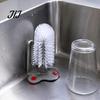 Durable Plastic Scrubber Suction Cup Bottle Brush, Wall Mounted Rotating Cleaning Scrubber, Home Kitchen Gadget Thick Bristles Sink Accessory