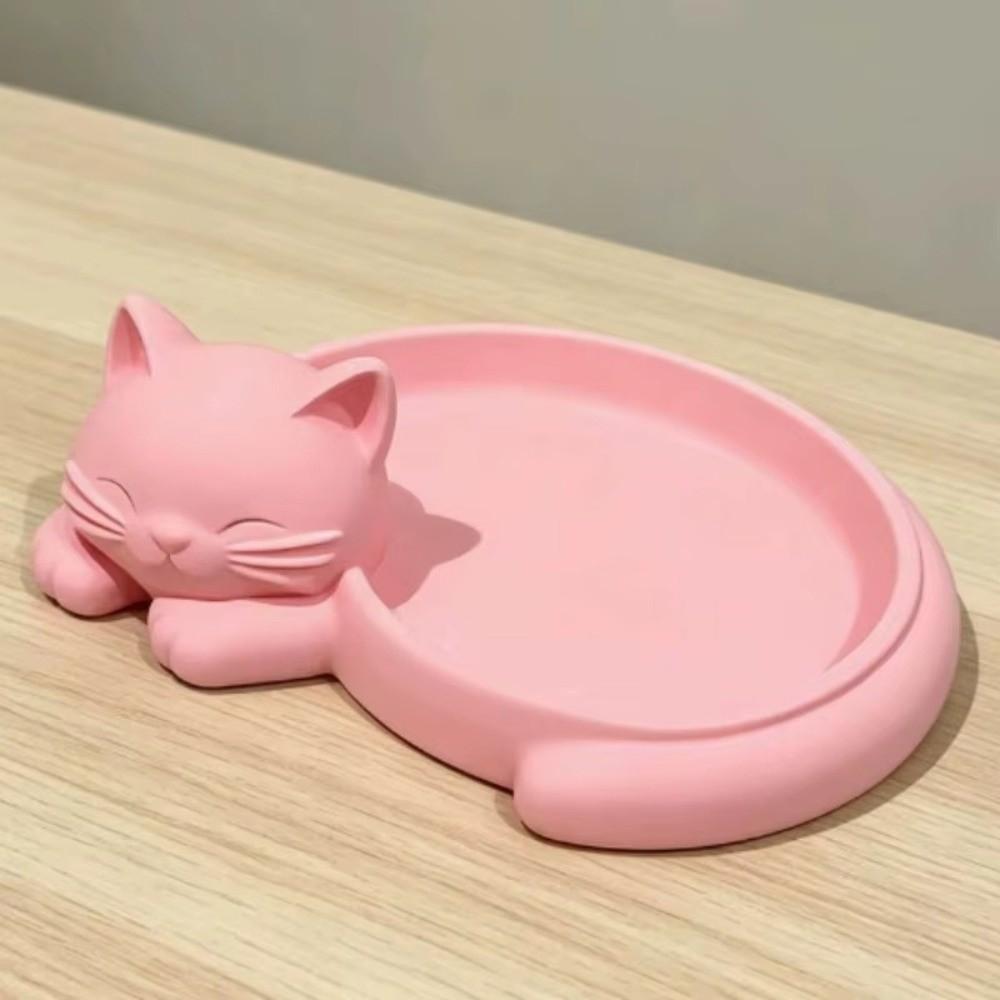 Cat Shaped Storage Tray Nordic Style Storage Holder Cute Design Desktop Ornament Entryway
