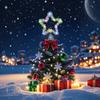 1/2Pcs Christmas 3D Tree Top Star Glittered Decoration with LED Lights Colorful Silk Threads Visual Appeal Holiday Seasonal Decor
