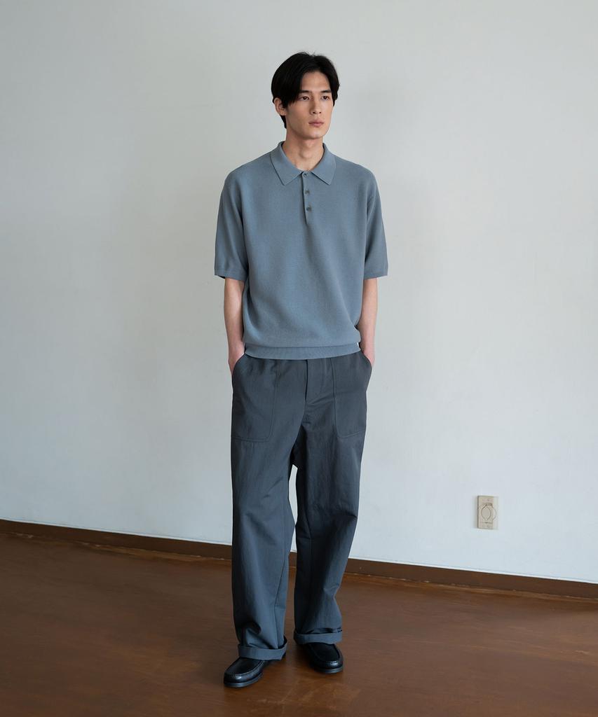 BLANKROOM Torren Polo Knit_Washed Blue
