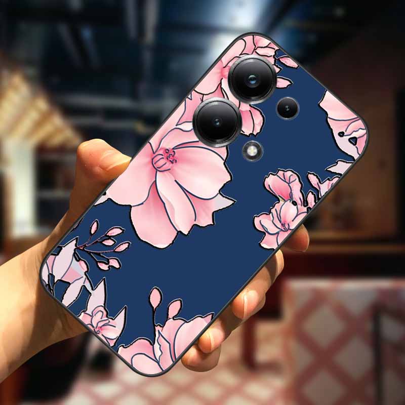 For Xiaomi Redmi Note 13 13pro 5G Case 3D Relief Flower Emboss Soft Silicone Cover For Redmi Note 13 pro Plus Owl interest Cases