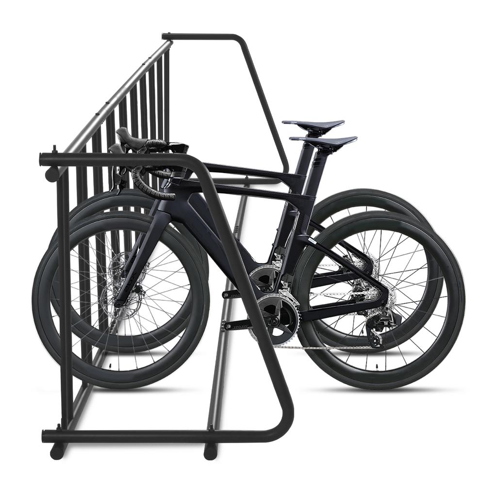Grid Bike Stand Dual Sided Fits 12-29in Tires Outdoor Bicycle Parking Rack for 10 Holders for Garage Retail School Backyard Shop
